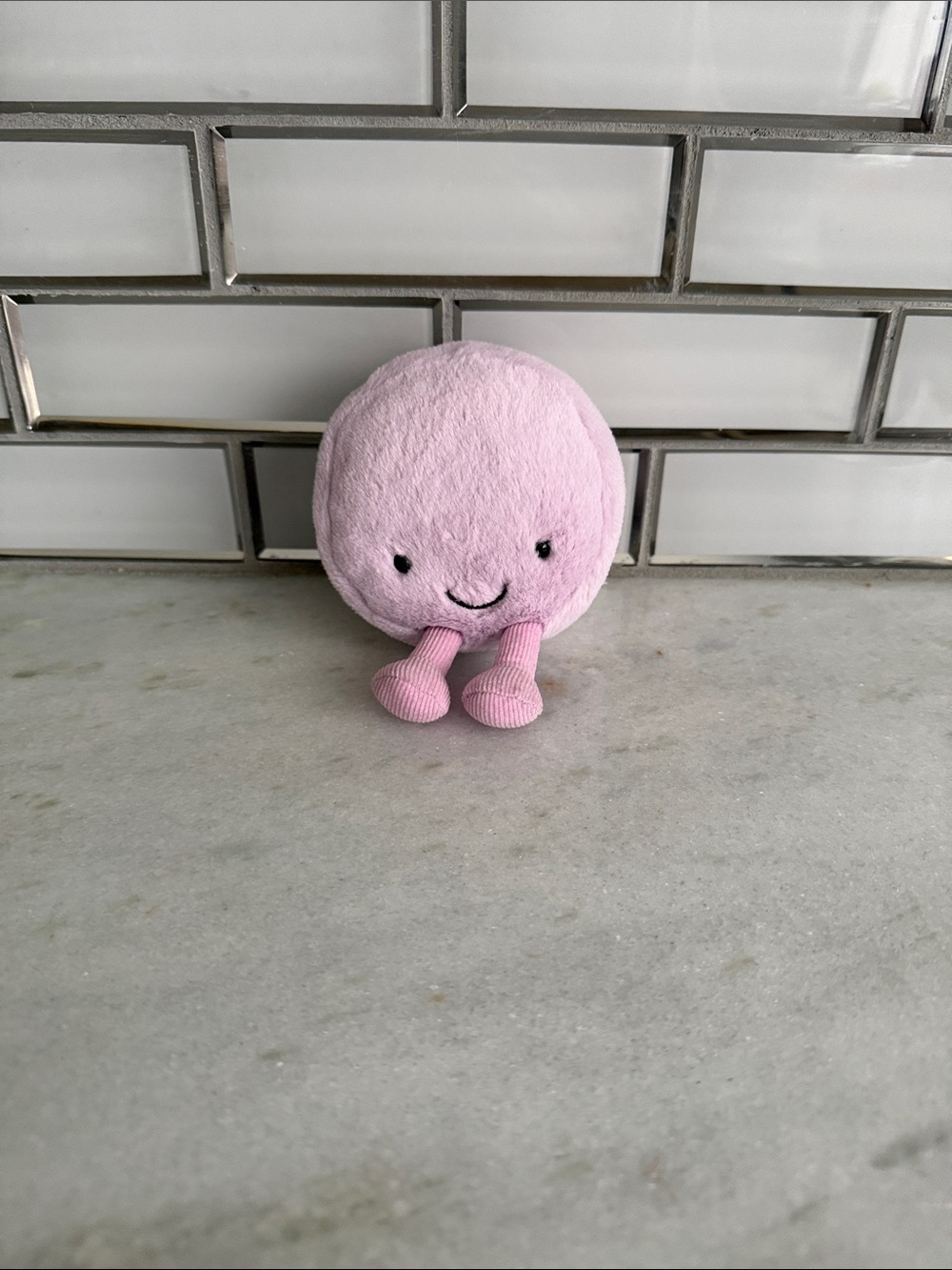 Jellycat Lilac Purple Macaron Round Plush with Embroidered Face NWOT Authentic - Picture 1 of 4